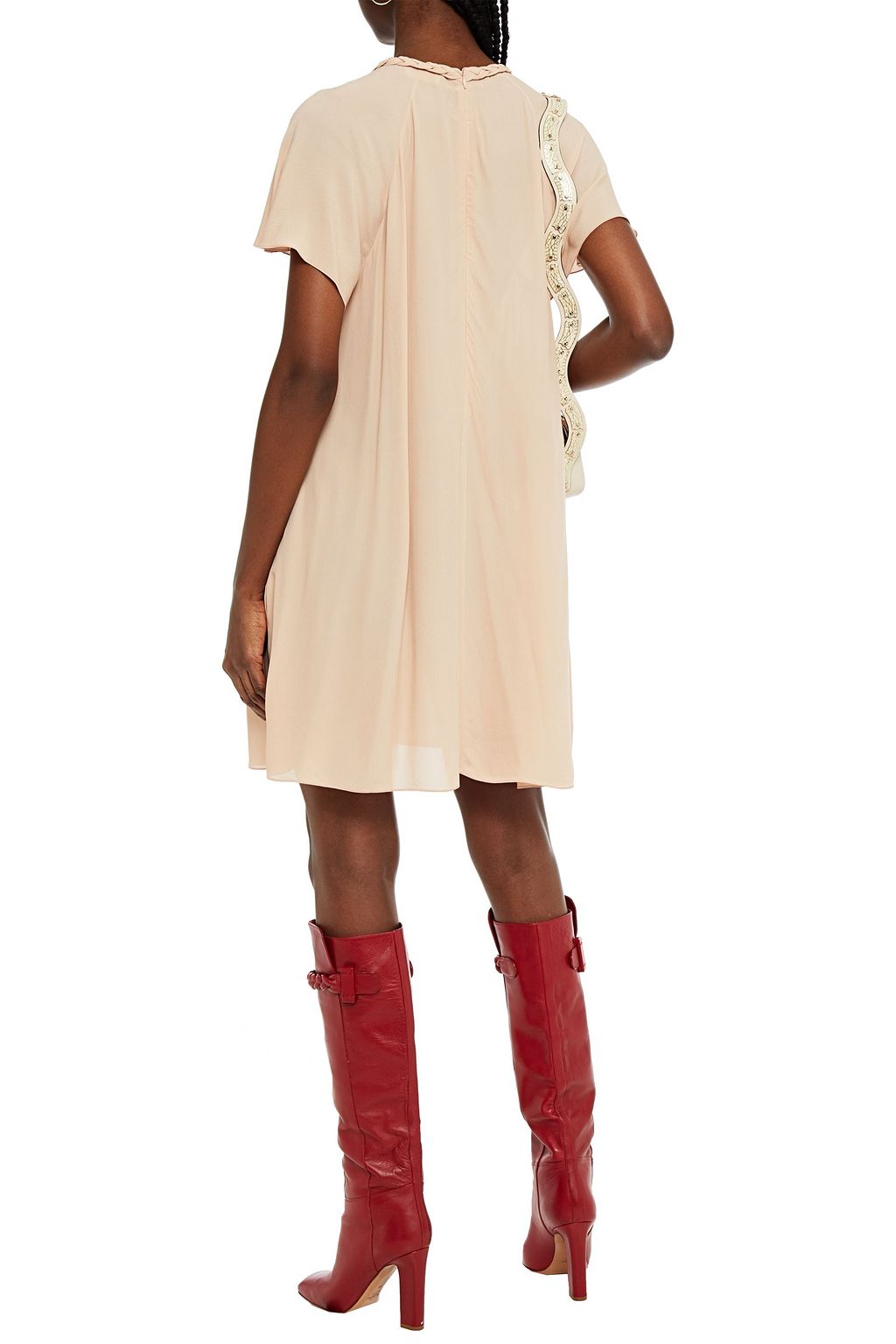 REDVALENTINO Gathered crepe mini dress