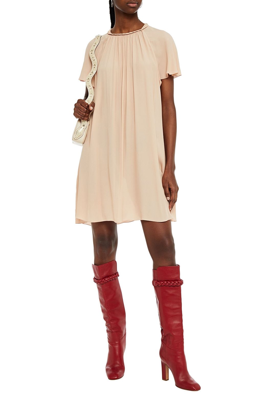 REDVALENTINO Gathered crepe mini dress