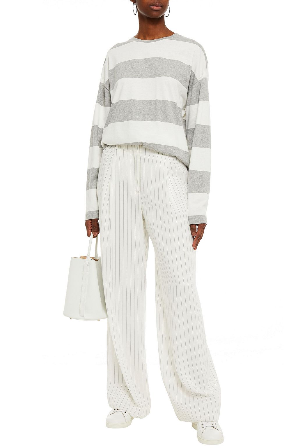 NINETY PERCENT Striped organic cotton-jersey top