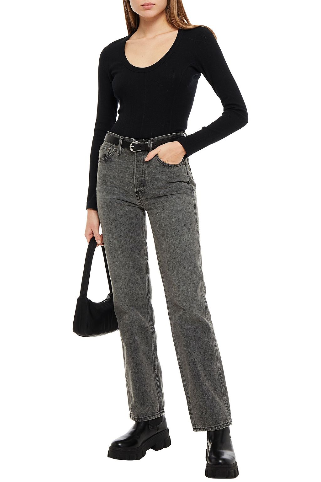 NINETY PERCENT Pointelle-knit organic cotton top