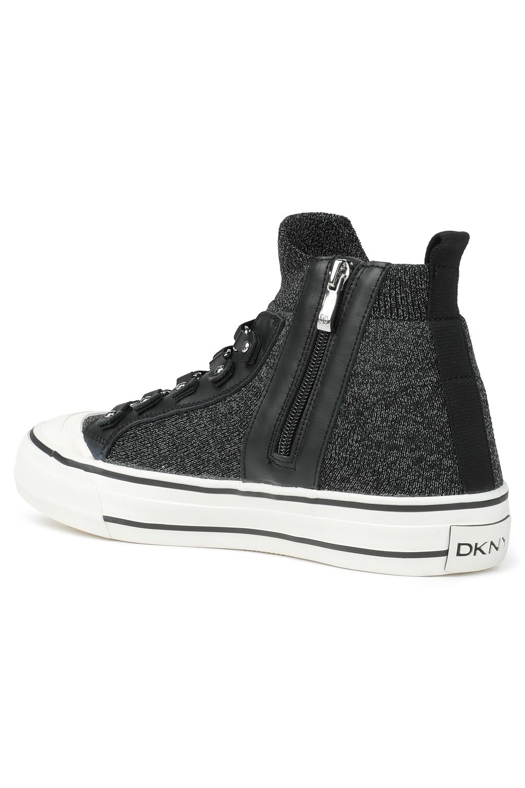 DKNY Sheila mélange stretch-knit high-top sneakers