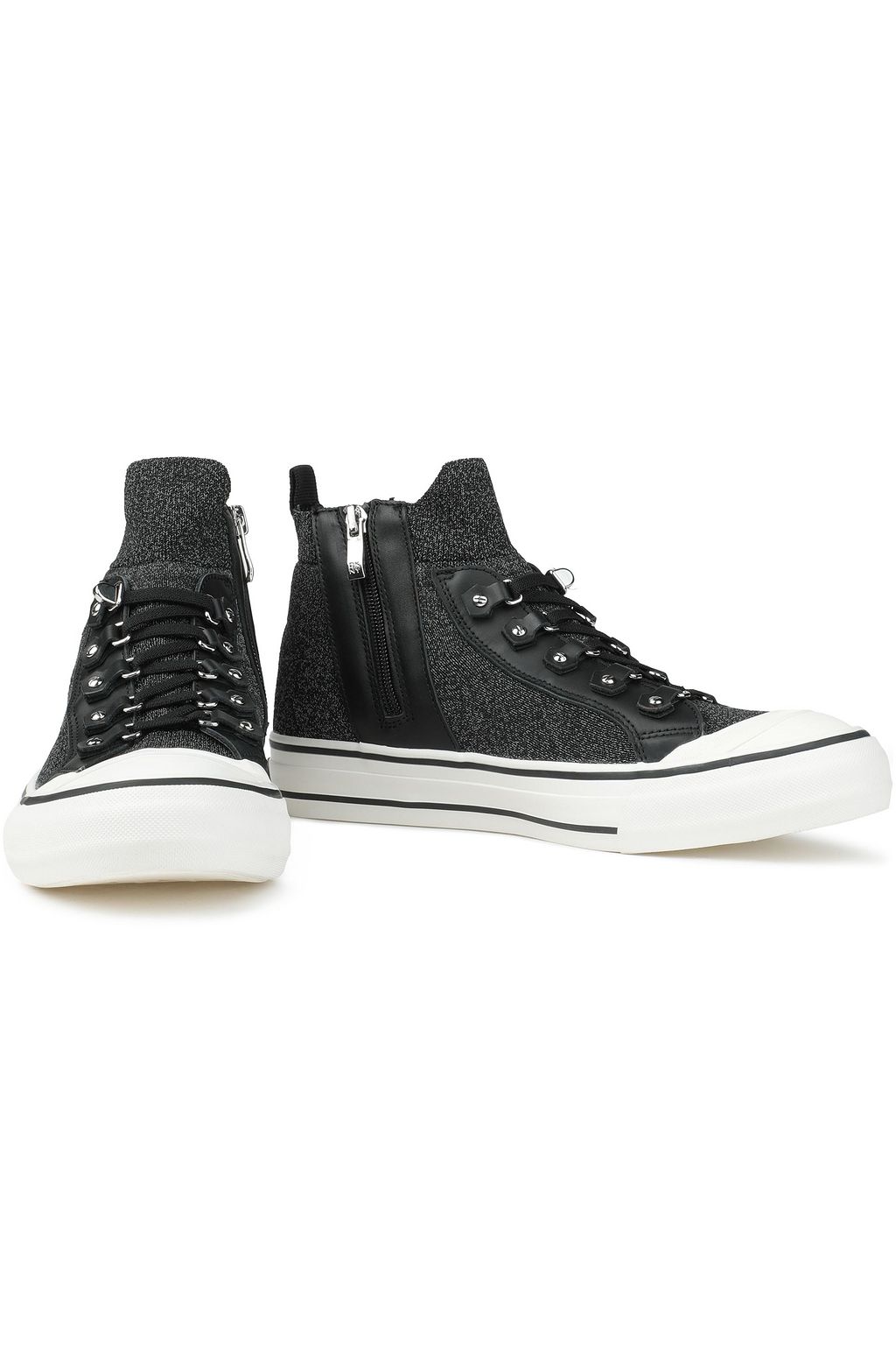 DKNY Sheila mélange stretch-knit high-top sneakers