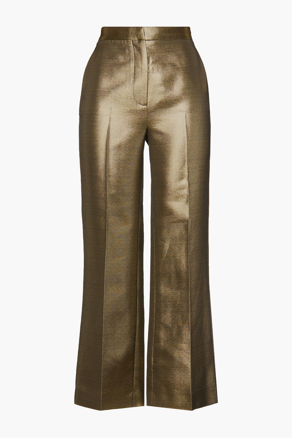 Bronze Lurex kick-flare pants | Sale up 