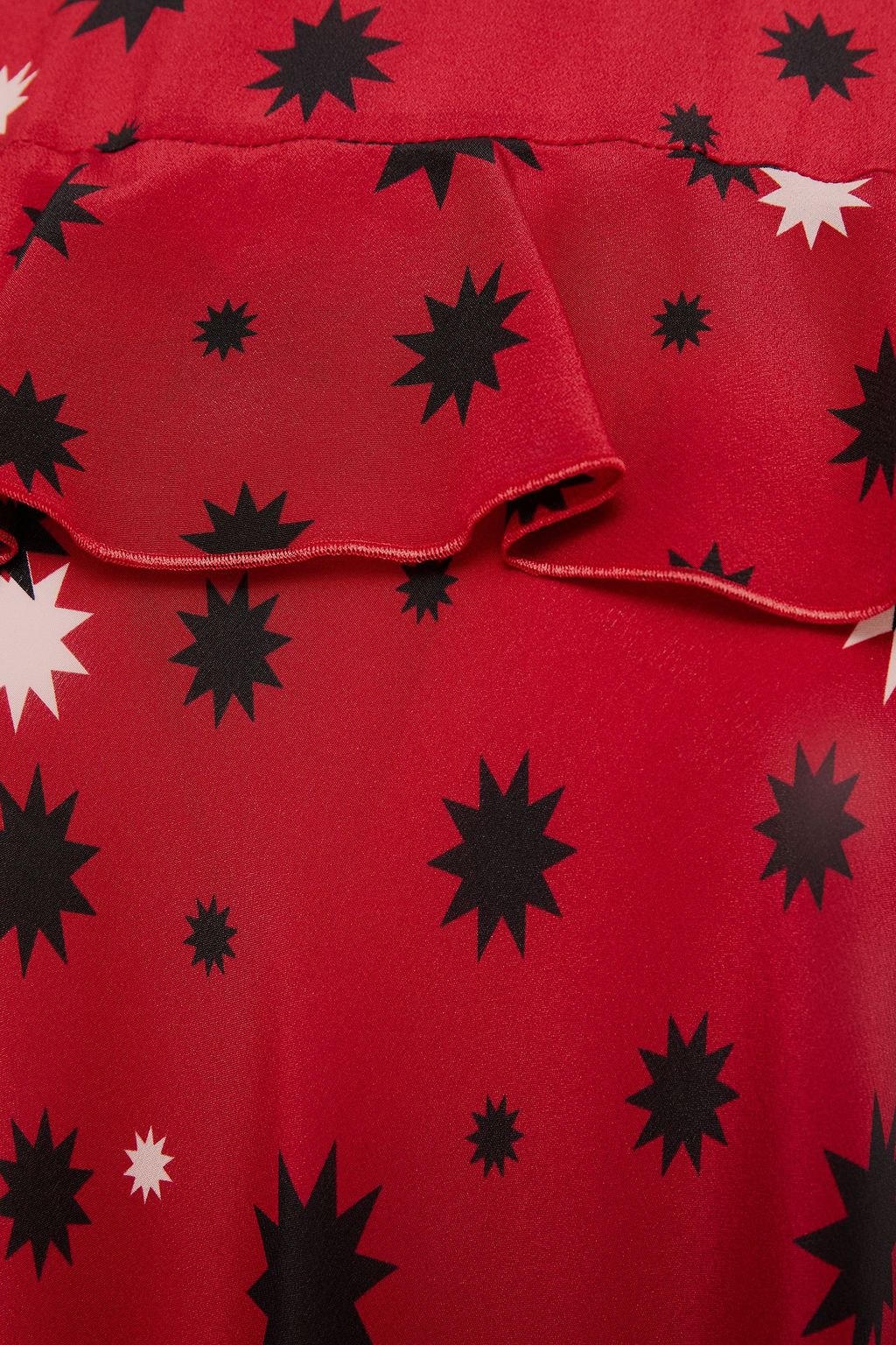 REDVALENTINO Ruffled printed silk crepe de chine midi dress