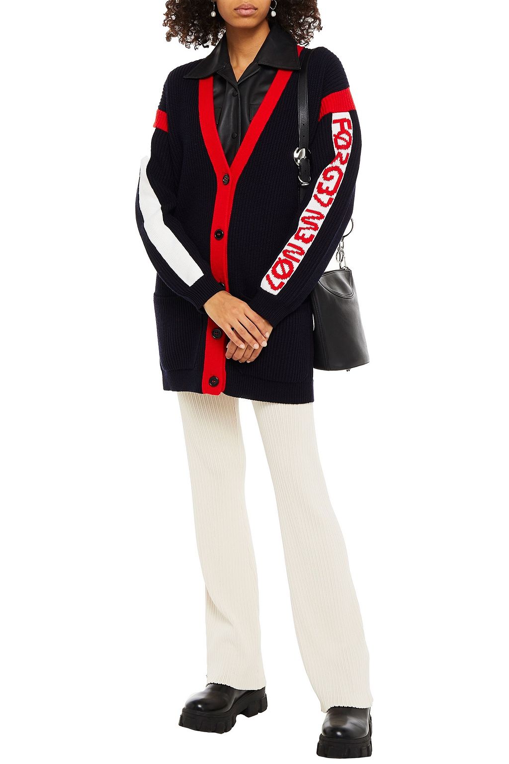 REDVALENTINO Intarsia wool cardigan