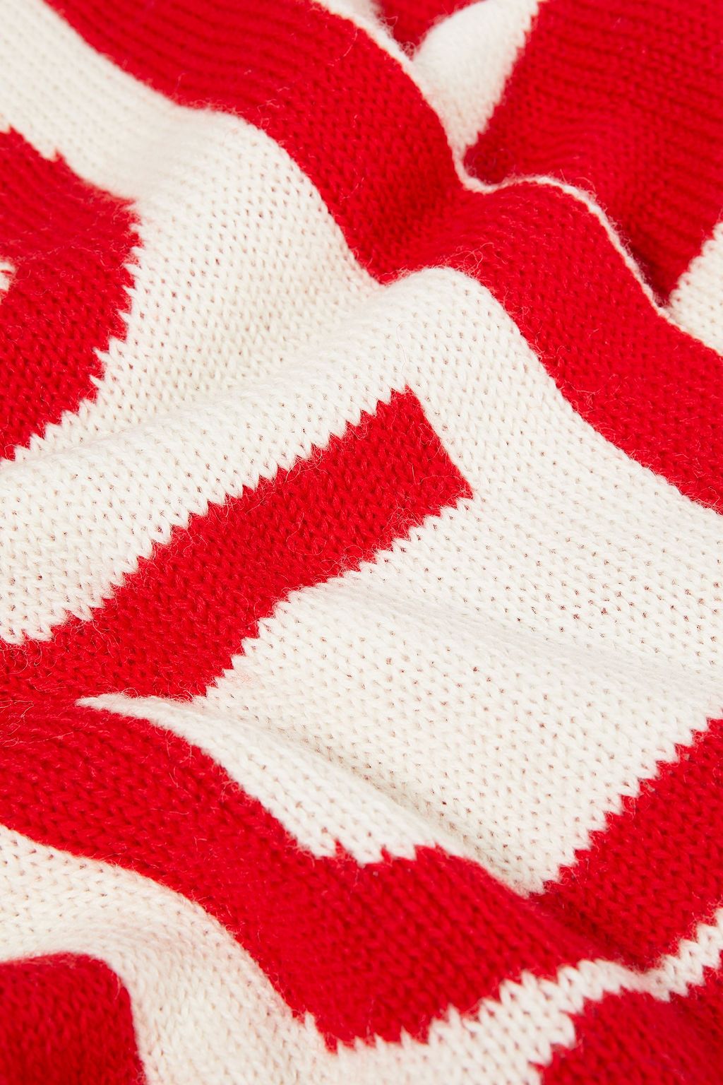 RED(V) Intarsia wool scarf