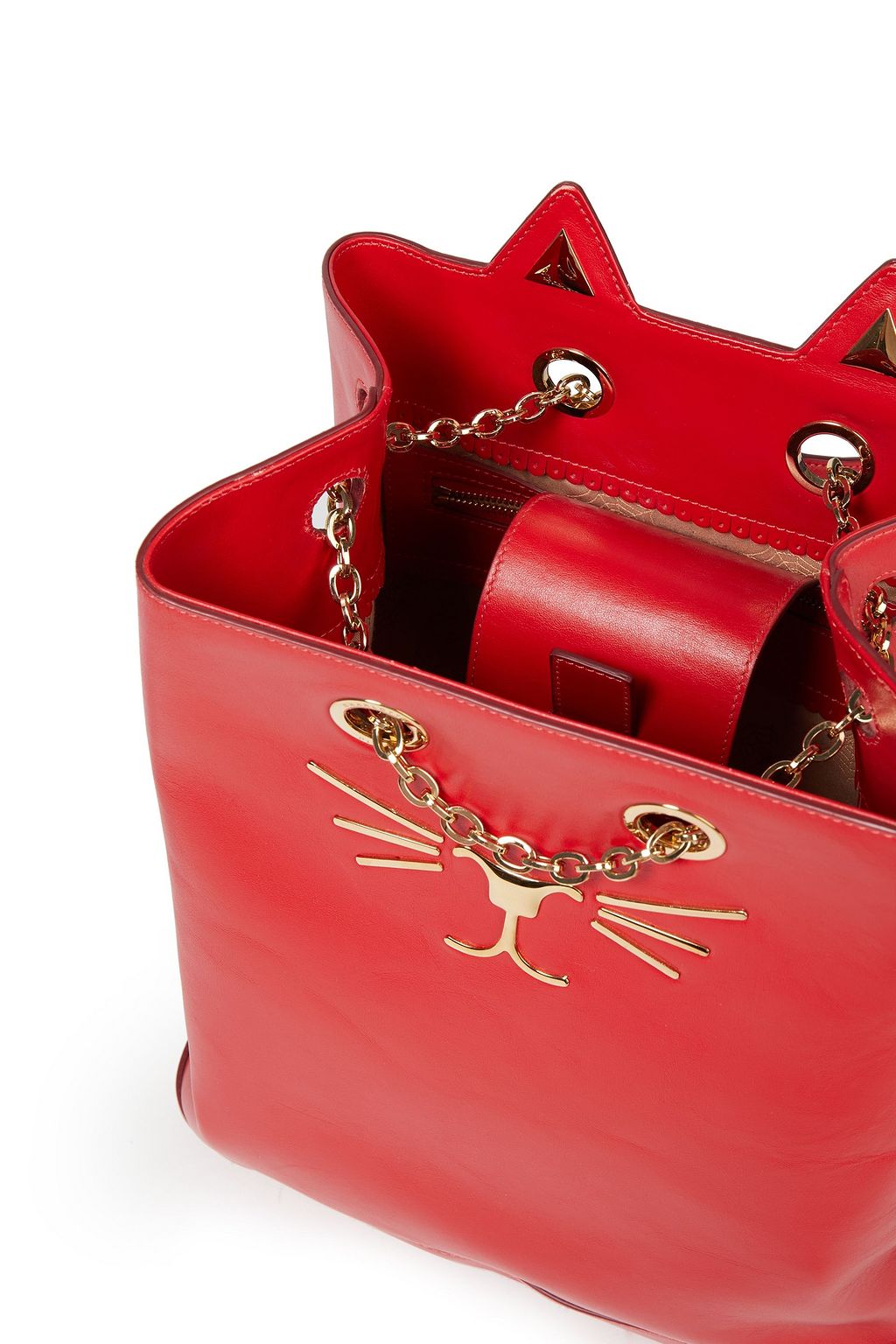 CHARLOTTE OLYMPIA Feline embellished leather backpack