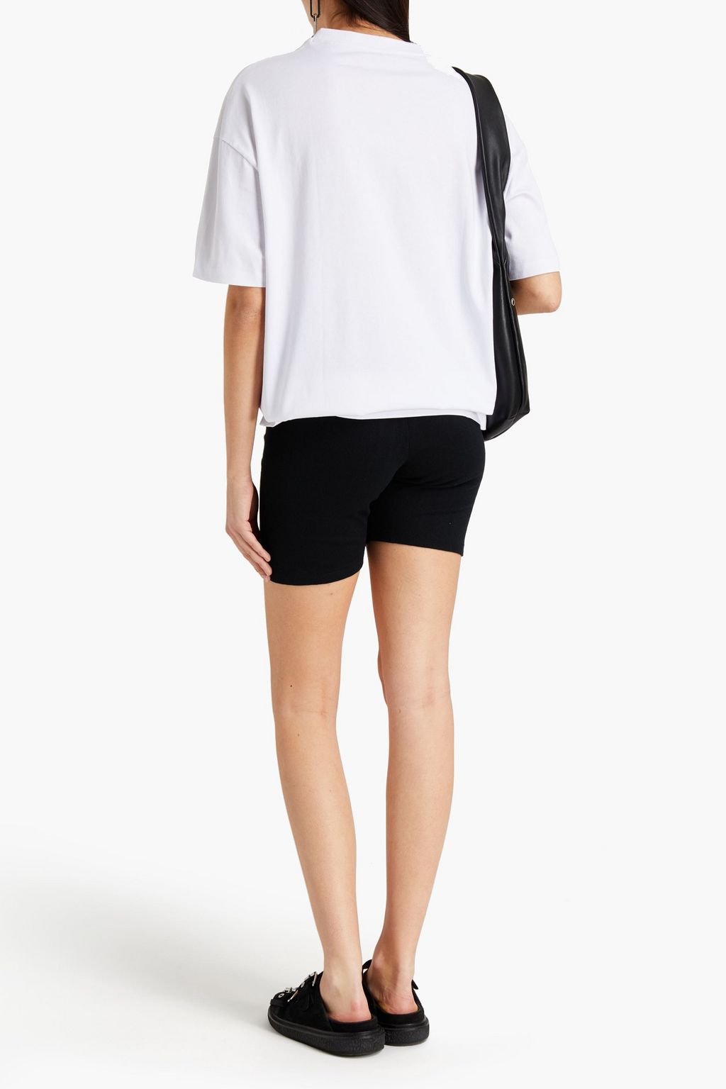 NINETY PERCENT Embroidered organic cotton-jersey jersey T-shirt