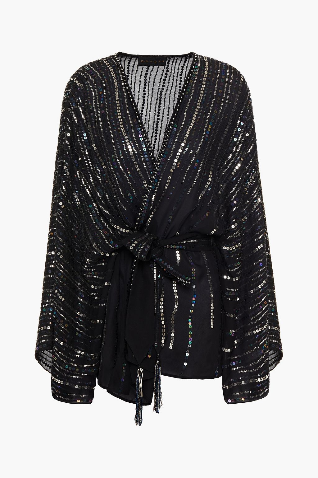 DUNDAS Belted embellished silk-chiffon jacket | THE OUTNET