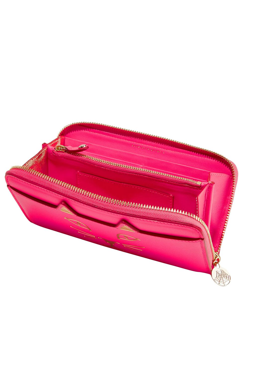 CHARLOTTE OLYMPIA Feline printed textured-leather continental wallet