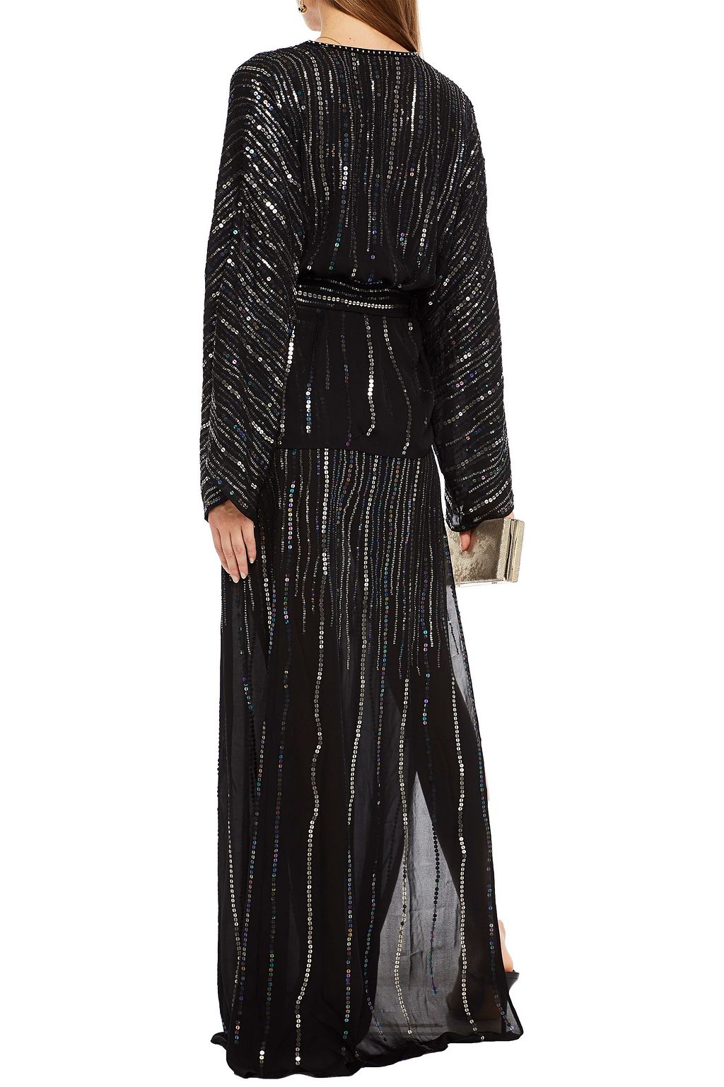 DUNDAS Embellished silk-chiffon maxi skirt