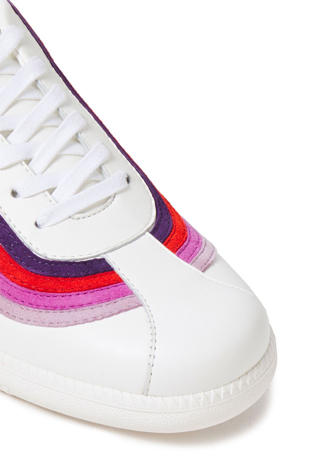 ZIMMERMANN Rainbow suede-trimmed leather sneakers