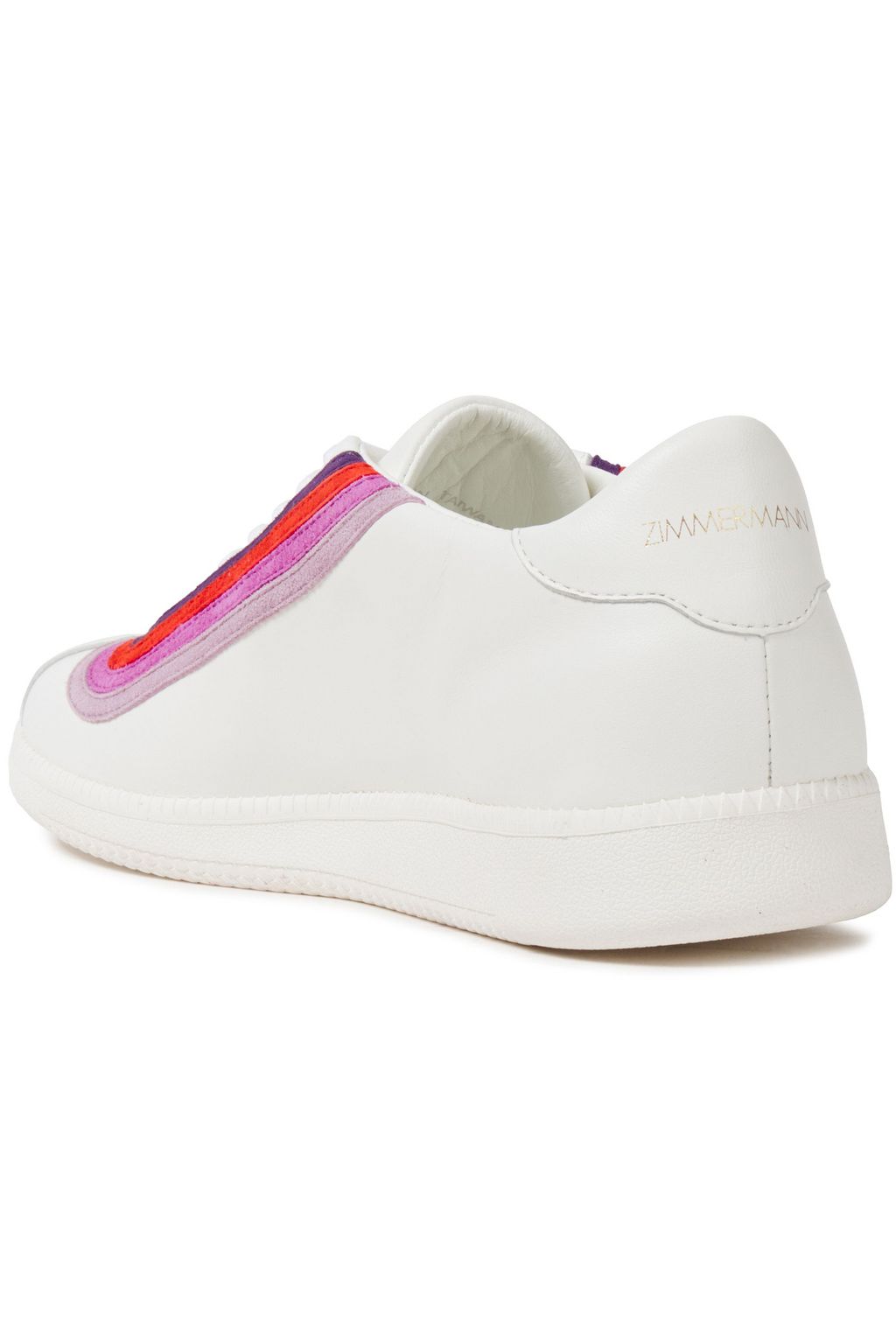 ZIMMERMANN Rainbow suede-trimmed leather sneakers
