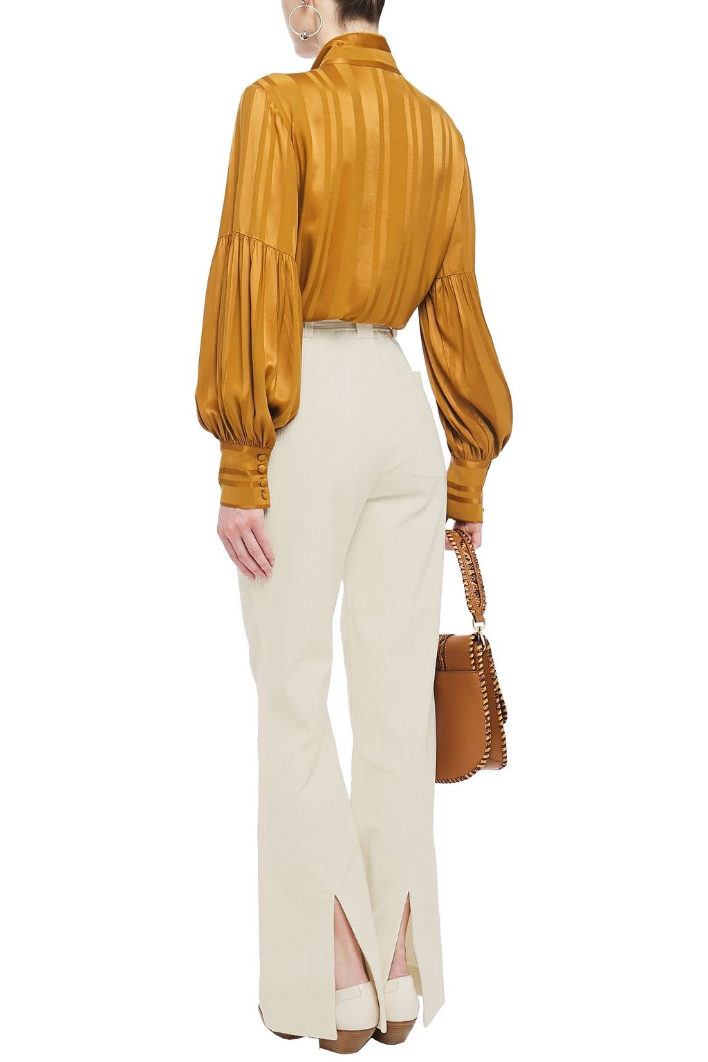HOFMANN COPENHAGEN Belted cotton-blend corduroy flared pants