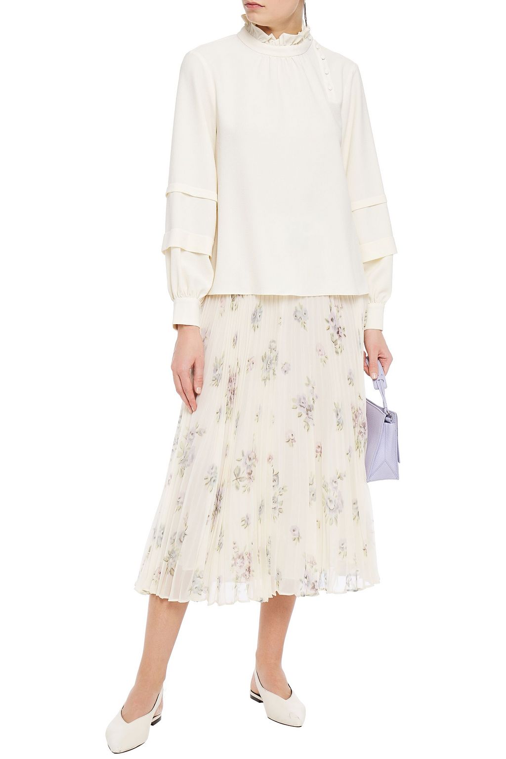 HOFMANN COPENHAGEN Ruffle-trimmed crepe blouse