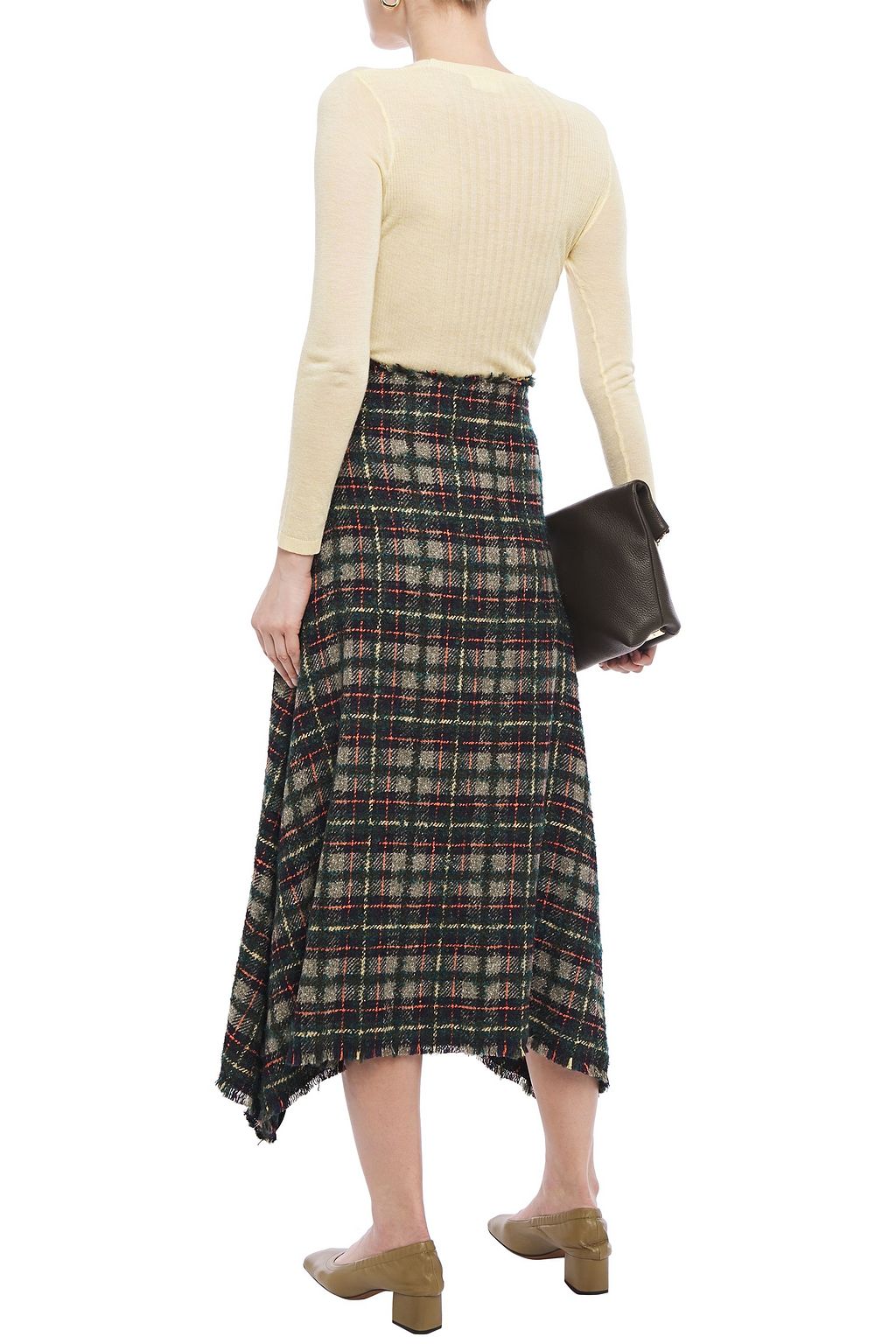 HOFMANN COPENHAGEN Clarisse draped bouclé-tweed midi skirt