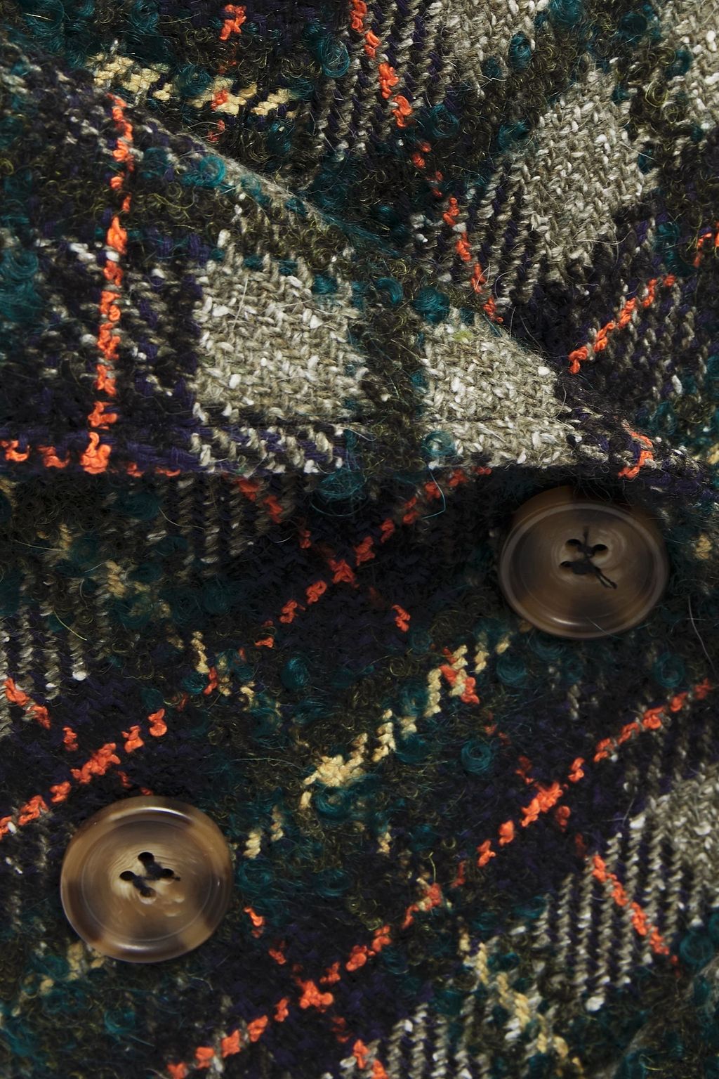 HOFMANN COPENHAGEN Belted checked bouclé-tweed trench coat