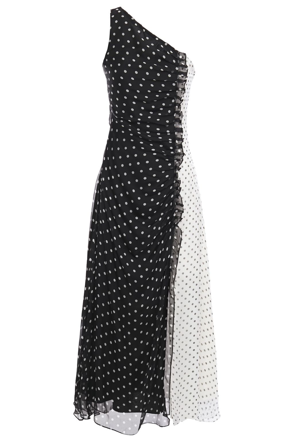 pleated polka dot dress