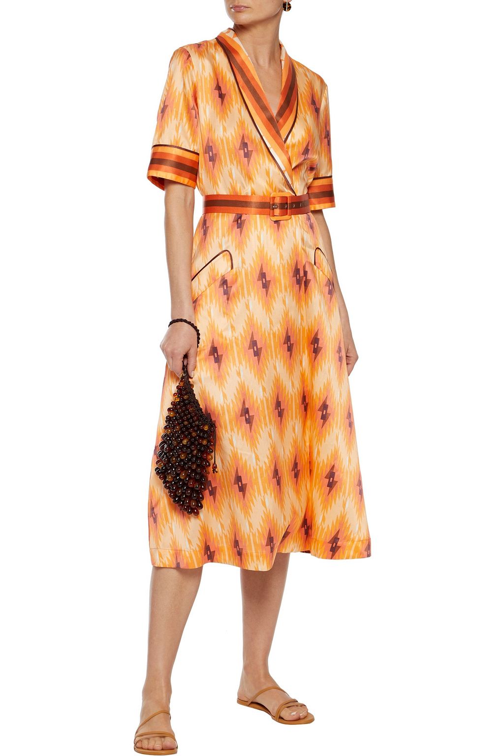 F.R.S FOR RESTLESS SLEEPERS Panacea belted printed cotton and silk-blend midi dress