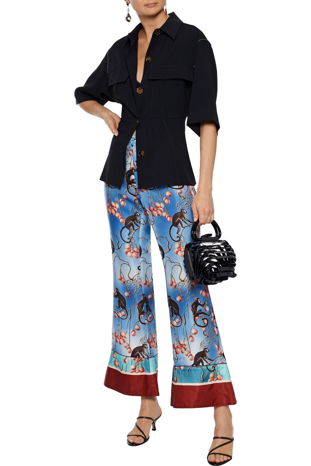 F.R.S FOR RESTLESS SLEEPERS Dioscuri printed silk-twill flared pants