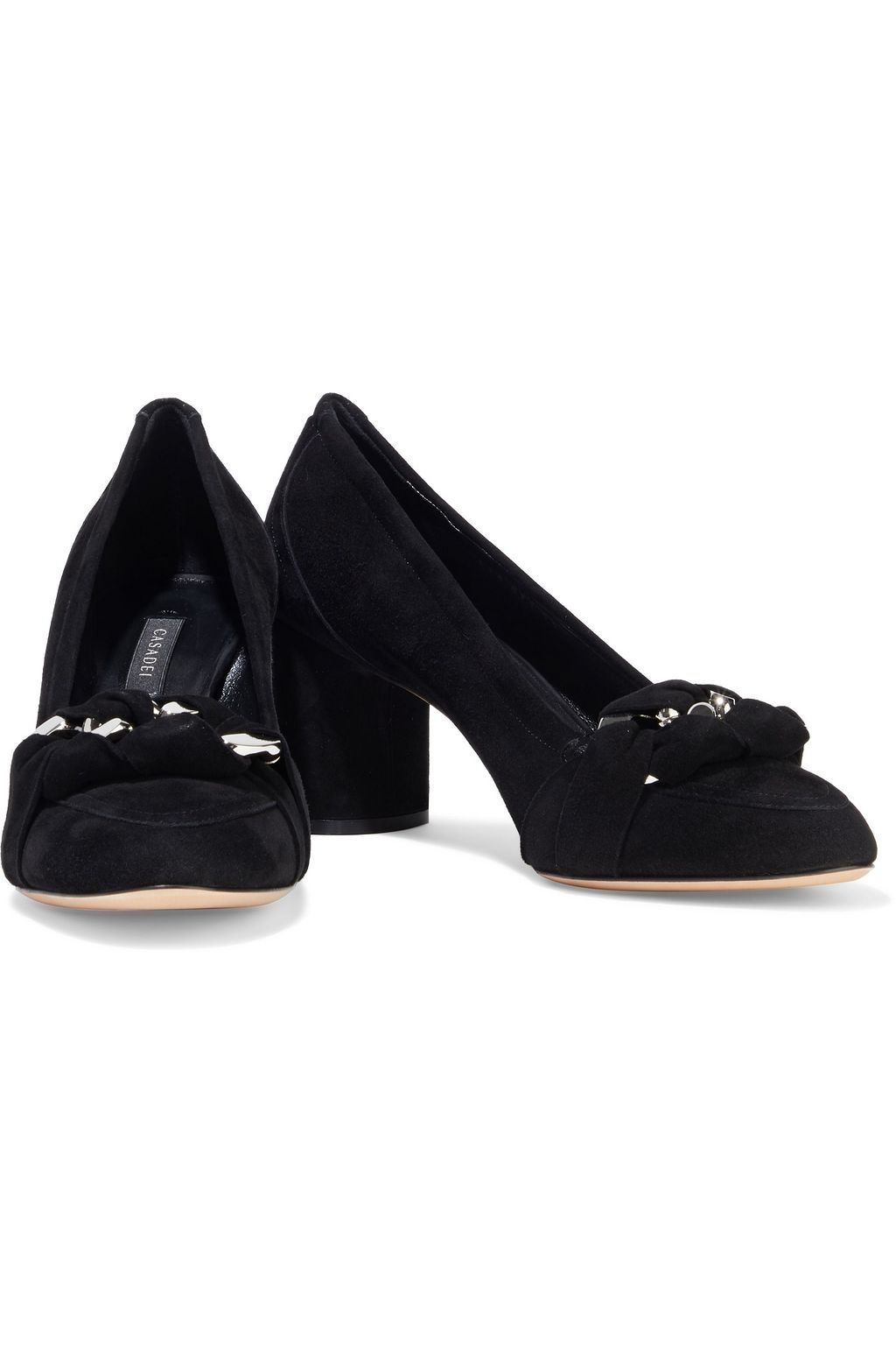 CASADEI Embellished suede pumps