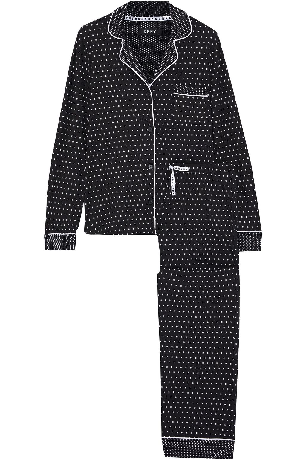 DKNY | Black Wishlist Printed Stretch-Jersey Pajama Set