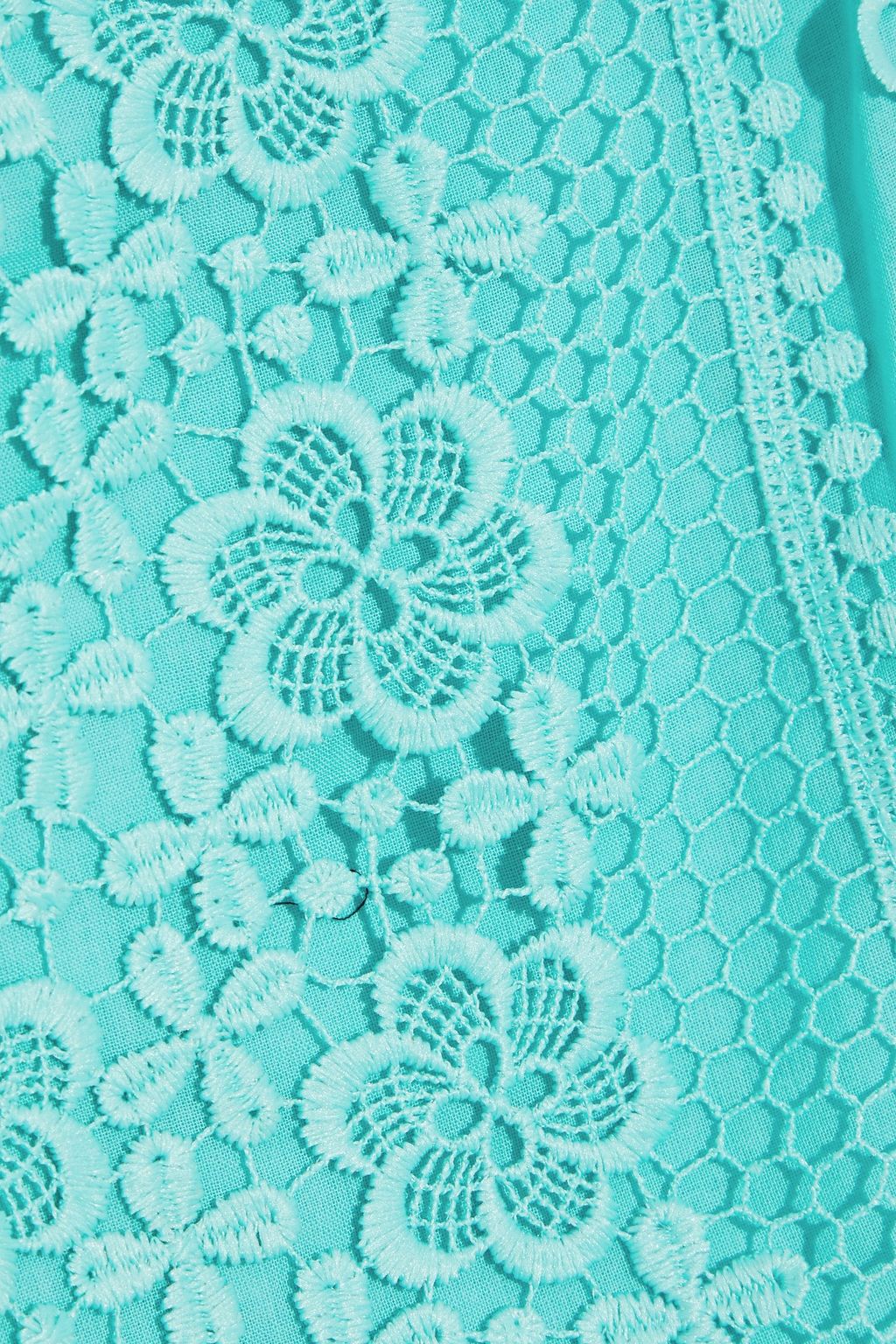 CHARO RUIZ IBIZA Crocheted lace-paneled cotton-blend voile dress