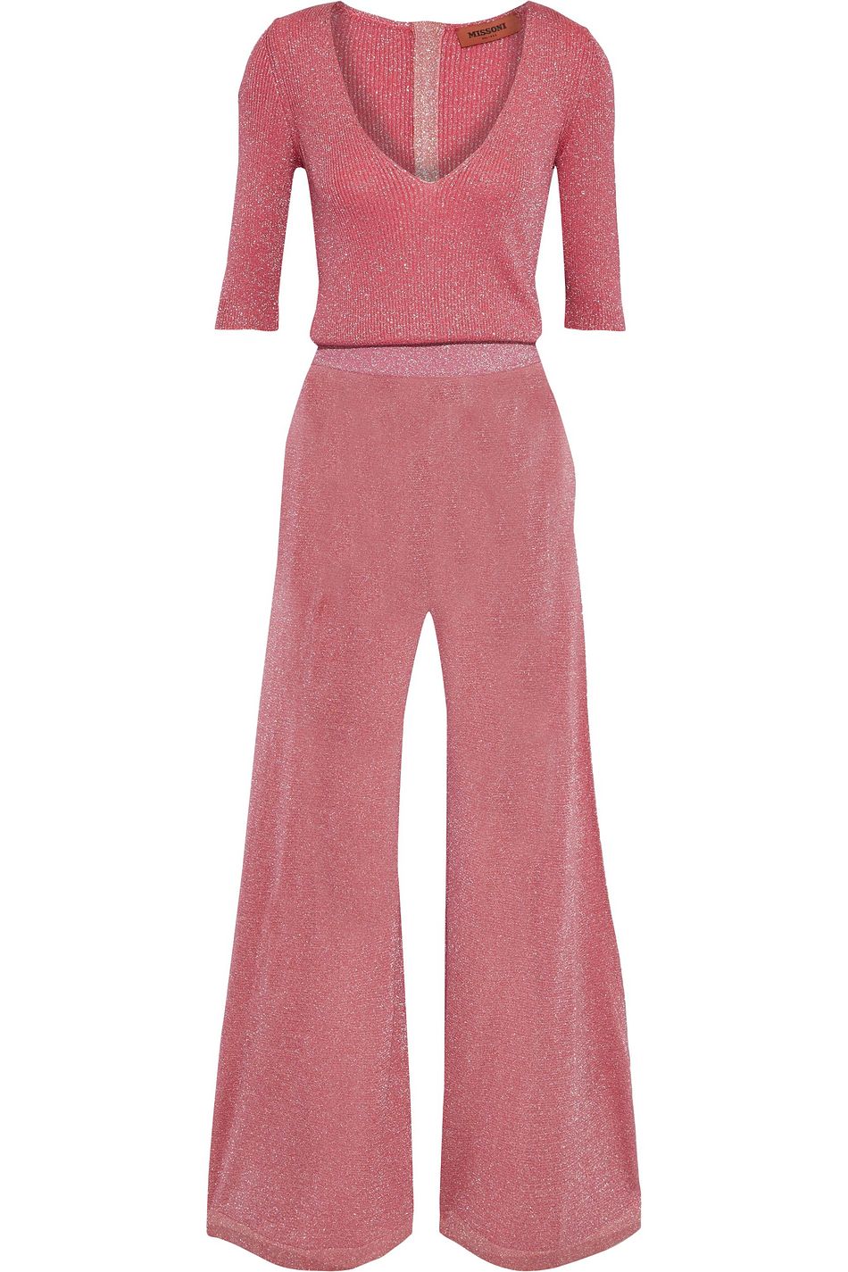 pink metallic jumpsuit