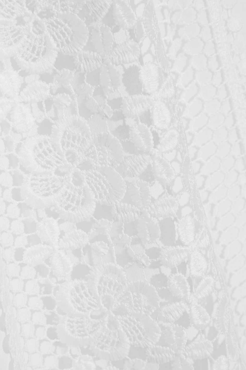 CHARO RUIZ IBIZA Off-the-shoulder crocheted lace-paneled cotton-blend gauze top