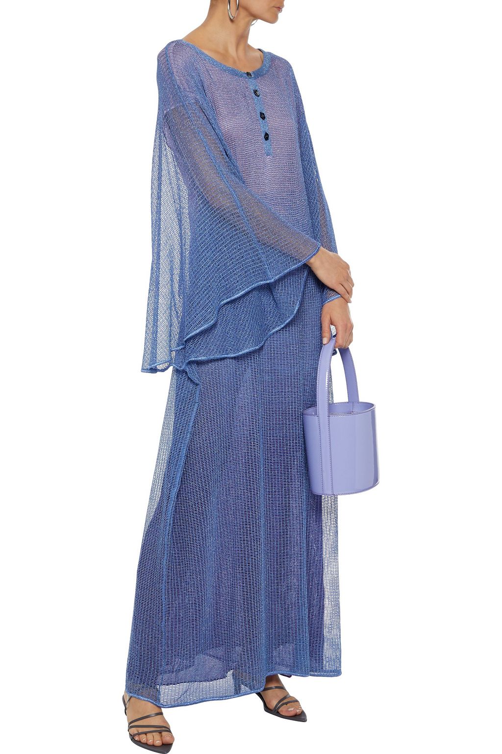 MISSONI Metallic crochet-knit maxi dress