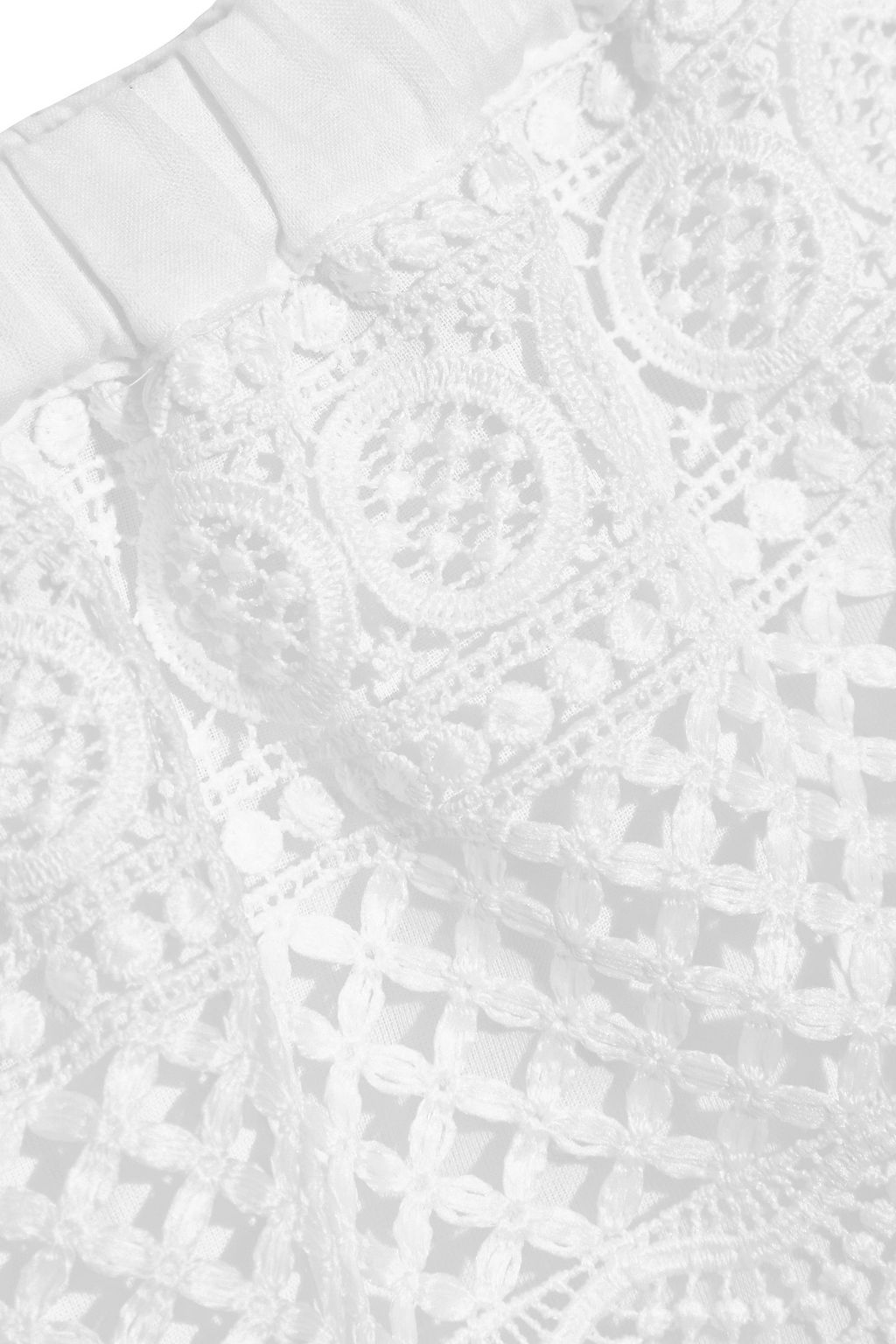 CHARO RUIZ IBIZA Off-the-shoulder guipure lace-paneled cotton-blend mousseline dress