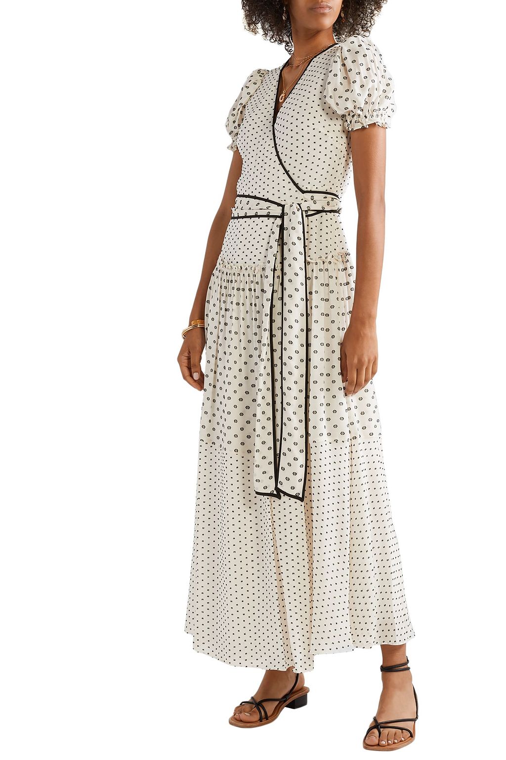 DIANE VON FURSTENBERG Celeste fil coupé chiffon maxi wrap dress