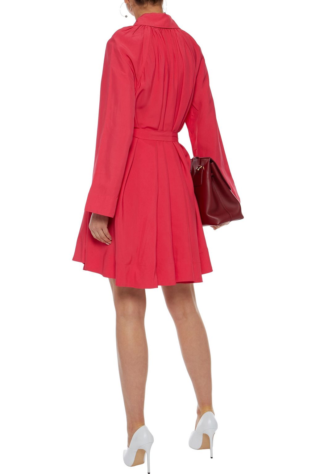 CO Belted pleated poplin shirt dress