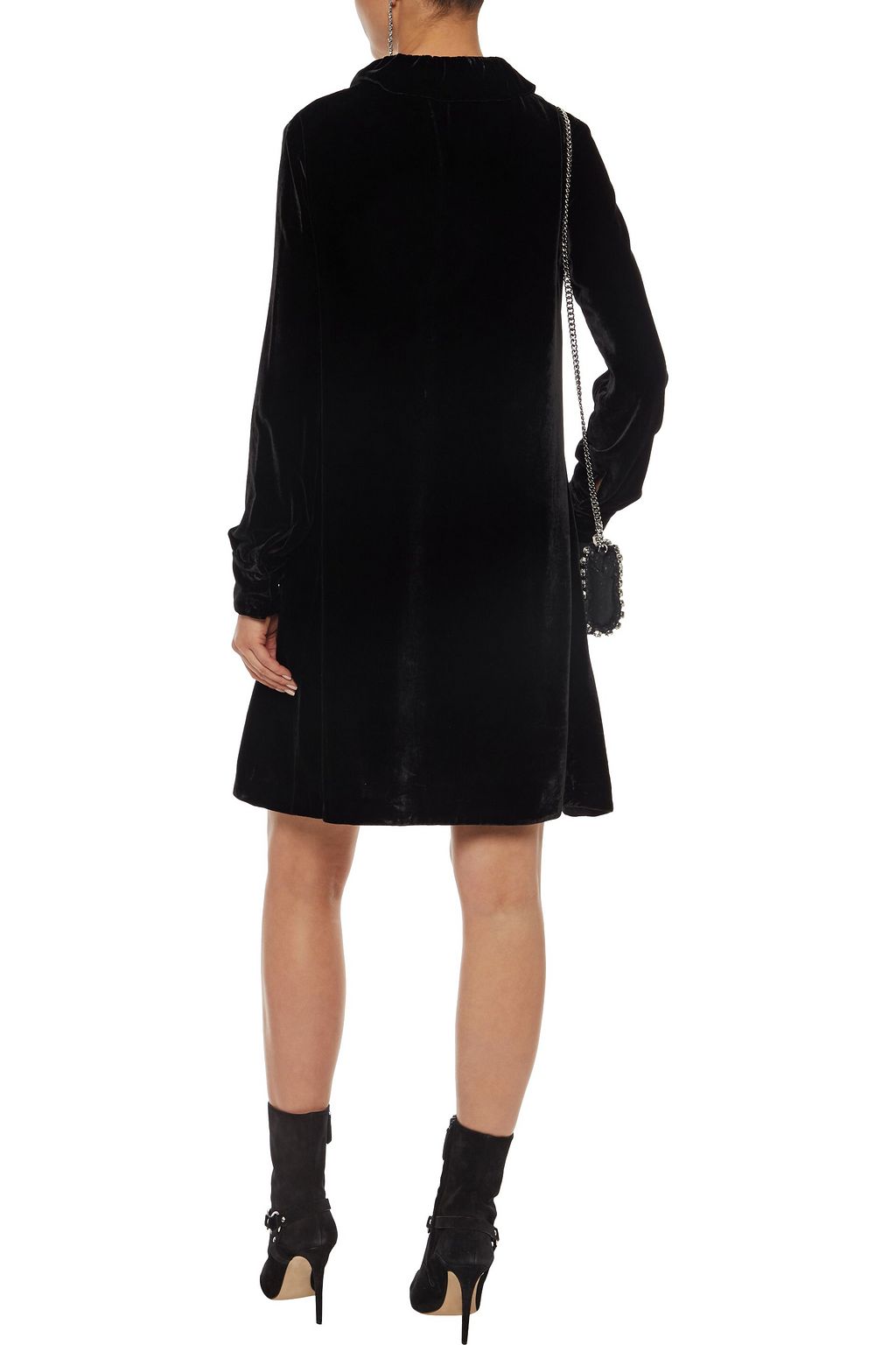 MCQ ALEXANDER MCQUEEN Tie-neck velvet mini dress