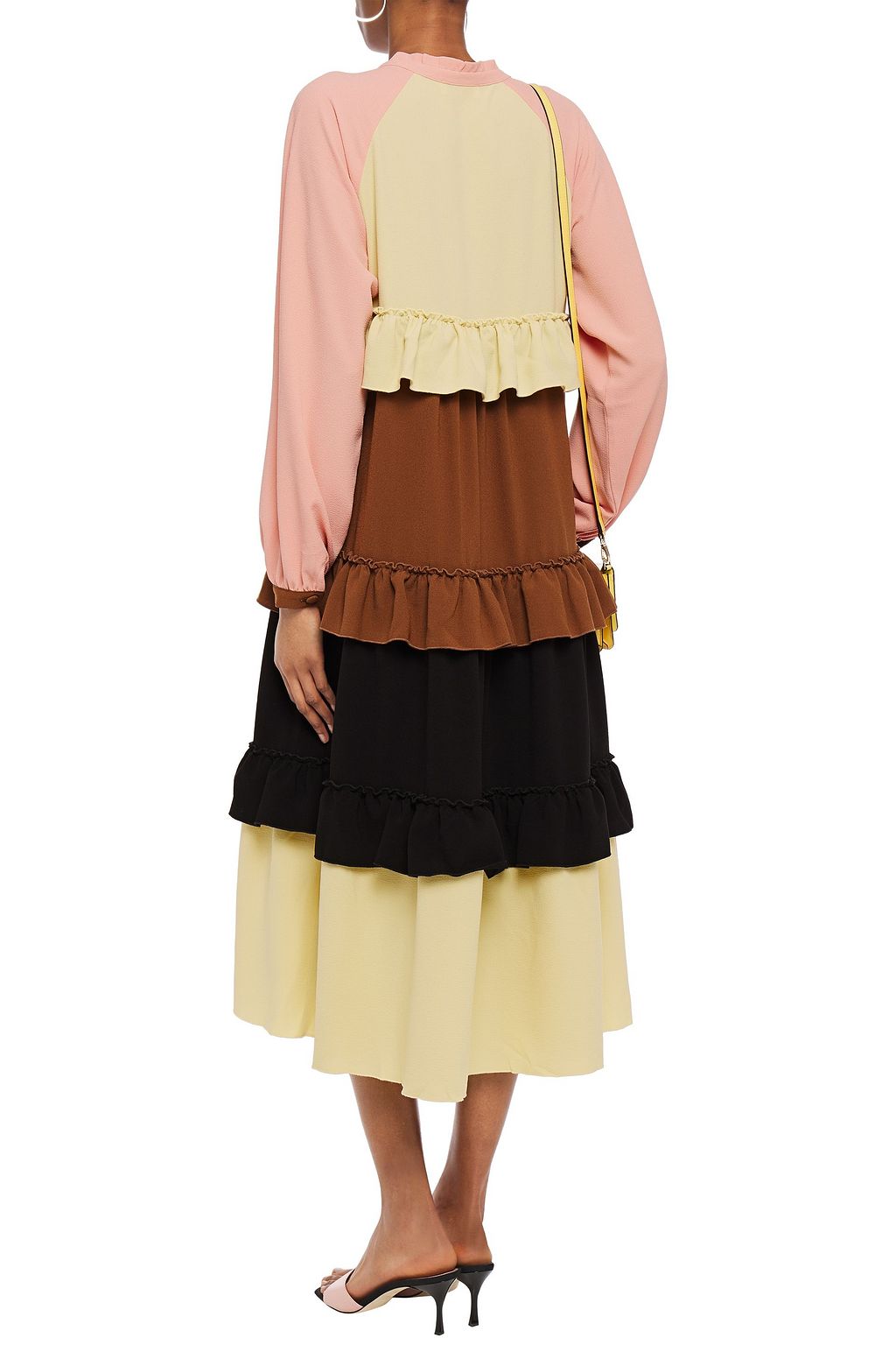 HOFMANN COPENHAGEN Jeanne tiered color-block crepe midi dress