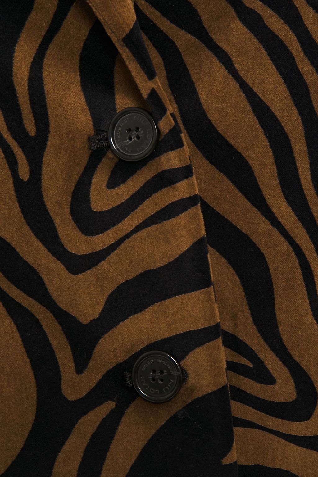 NILI LOTAN Rosalin tiger-print cotton-velvet coat