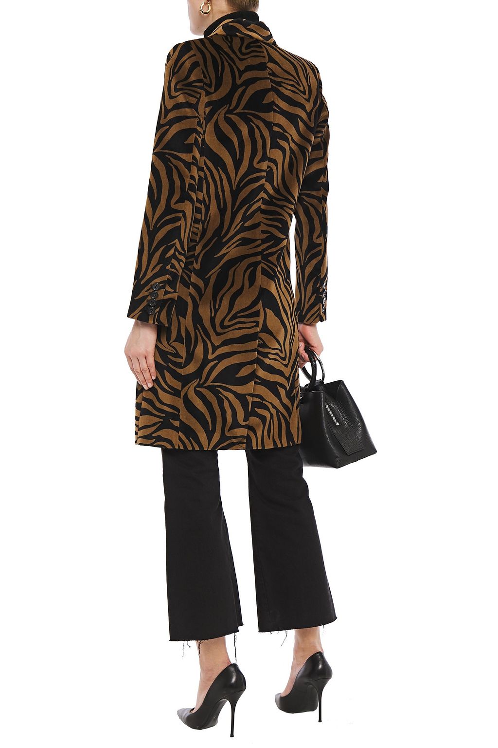 NILI LOTAN Rosalin tiger-print cotton-velvet coat