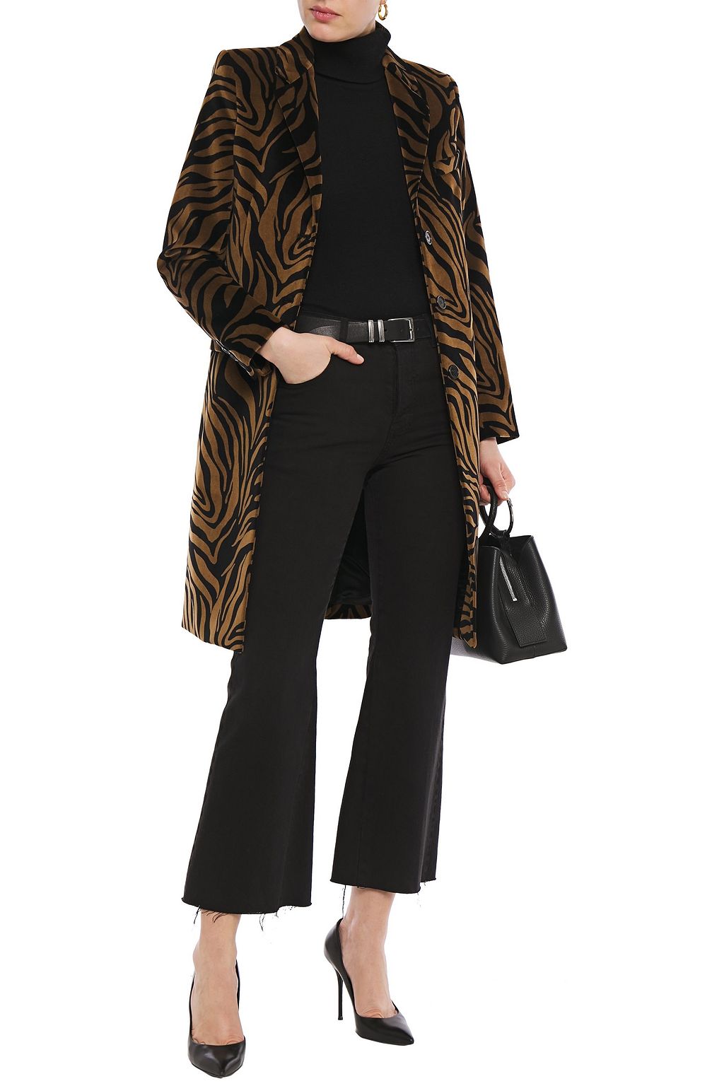 NILI LOTAN Rosalin tiger-print cotton-velvet coat