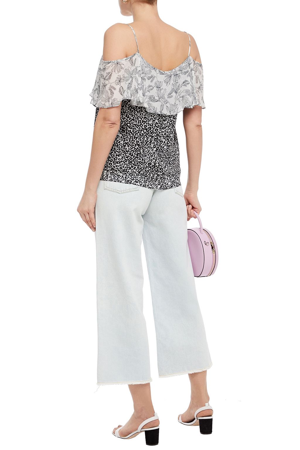 HOFMANN COPENHAGEN Janine cold-shoulder printed chiffon top