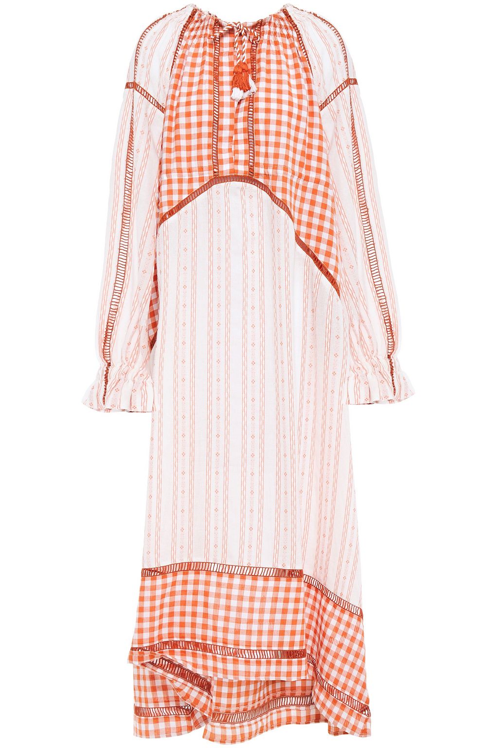 pink gingham maxi dress