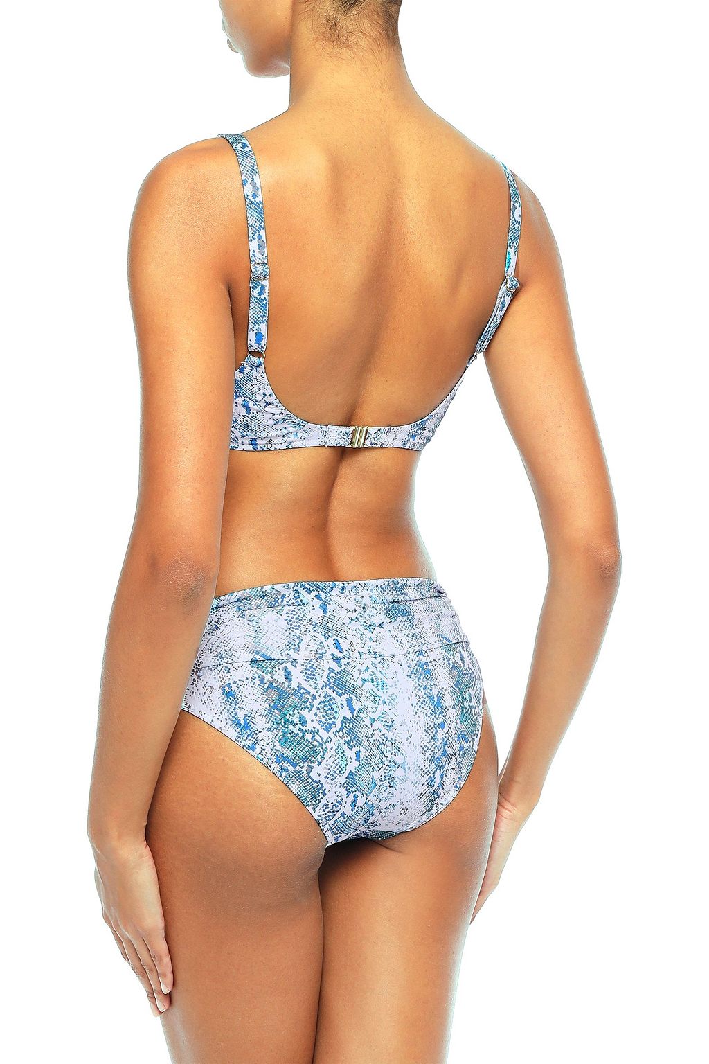 MELISSA ODABASH Bel Air embellished snake-print bikini top
