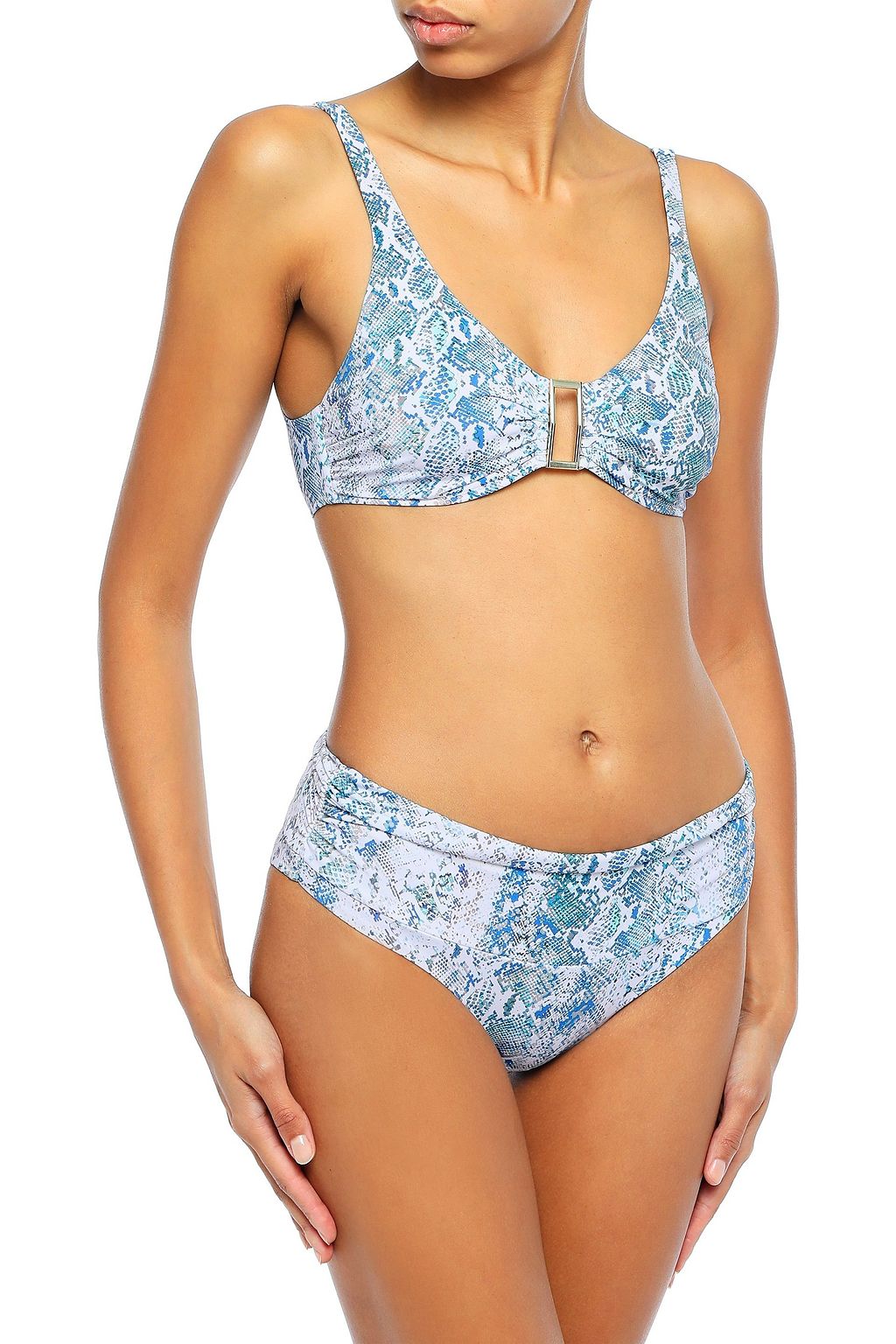 MELISSA ODABASH Bel Air embellished snake-print bikini top