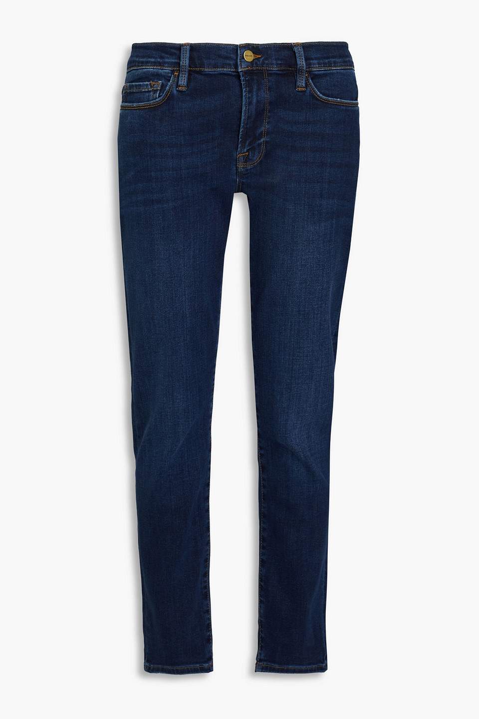 Frame Le Garcon Low-rise Slim-leg Jeans In Dark Denim