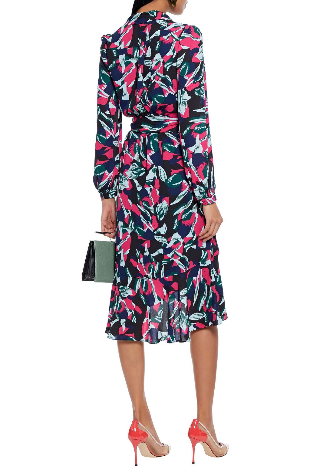 Diane von Furstenberg - Carla Two Printed Crepe Wrap Dress Blue - S