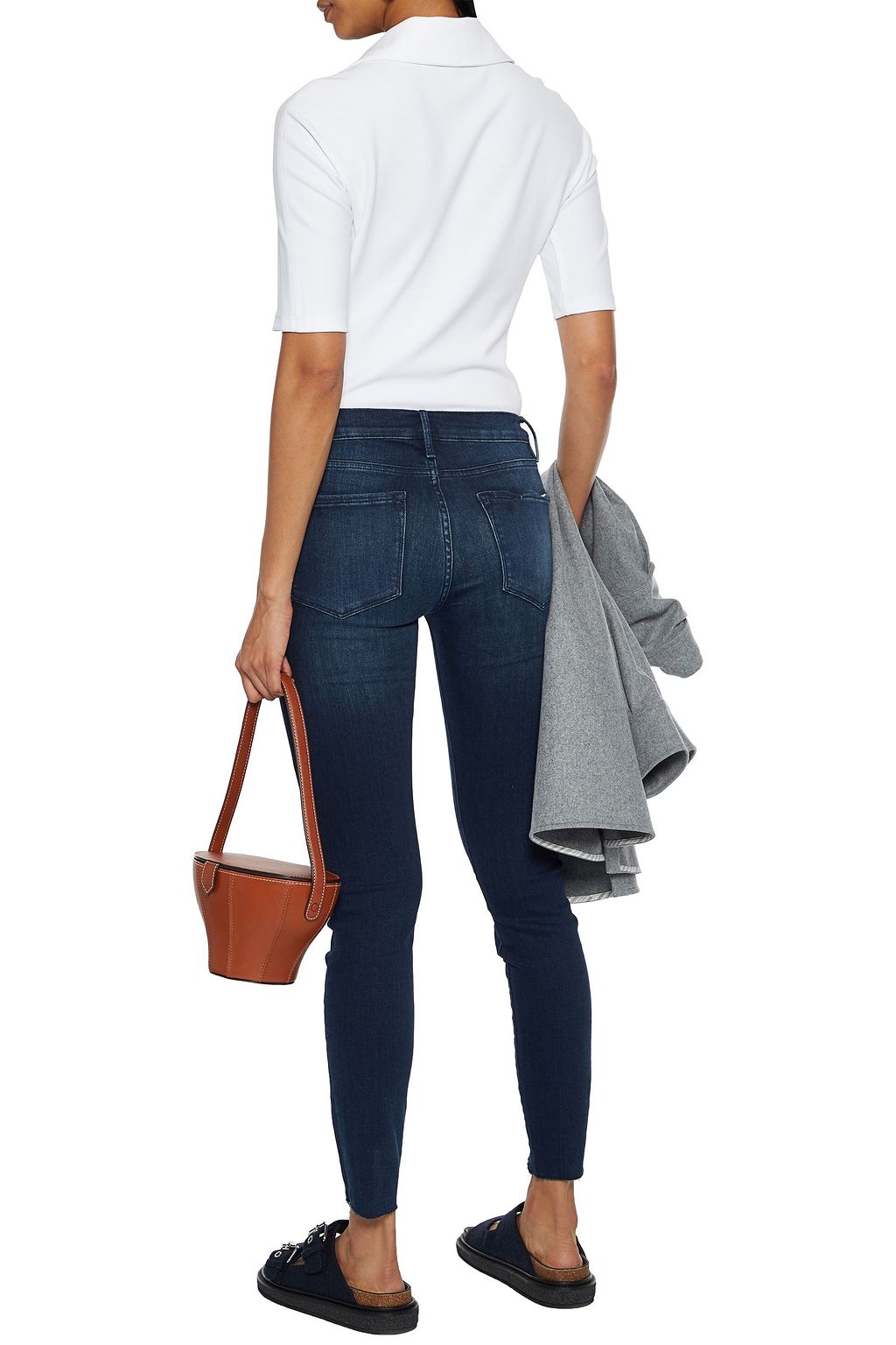 FRAME Le Skinny De Jeanne distressed mid-rise skinny jeans