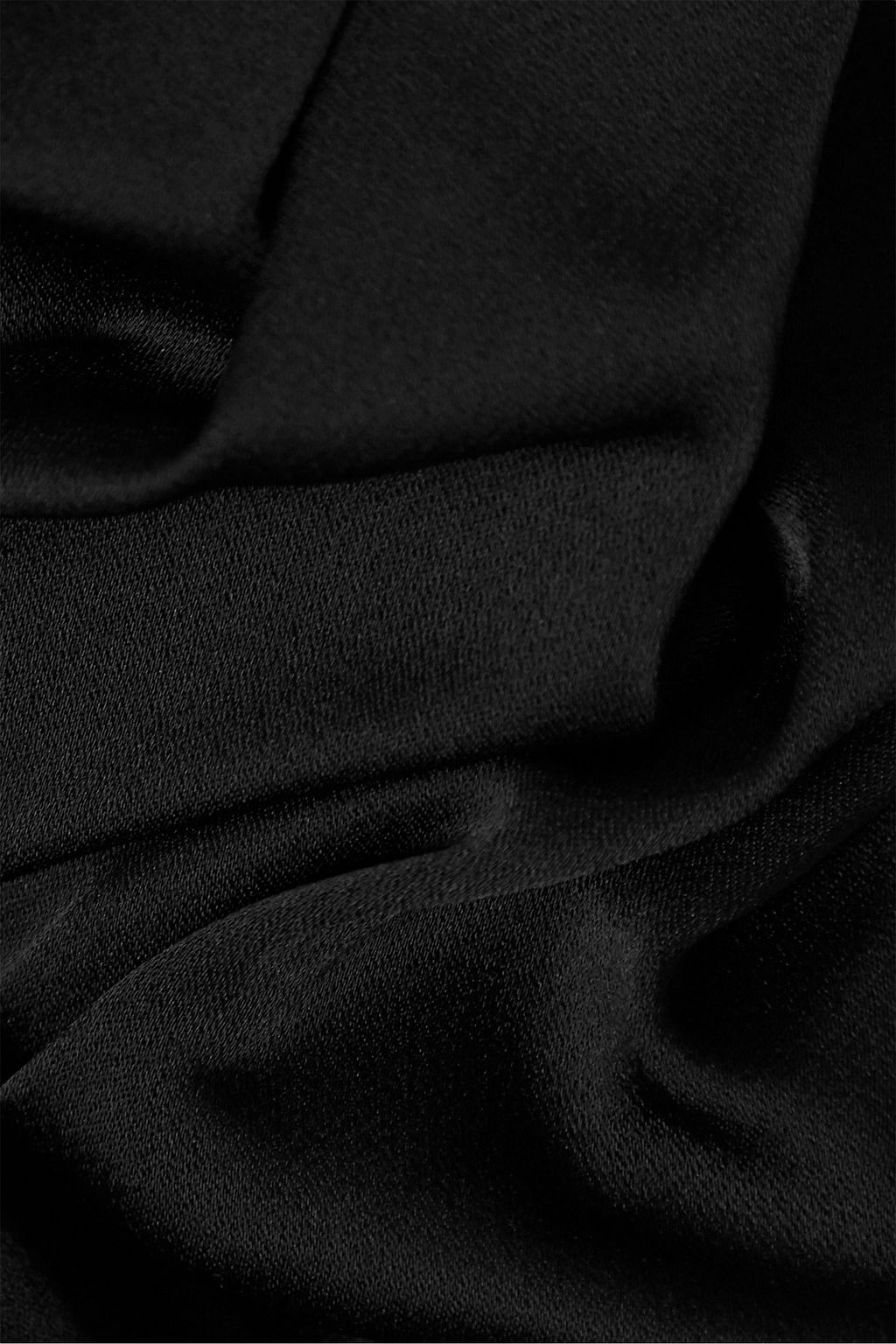 KHAITE Fanny tulle-paneled ruched satin peplum top