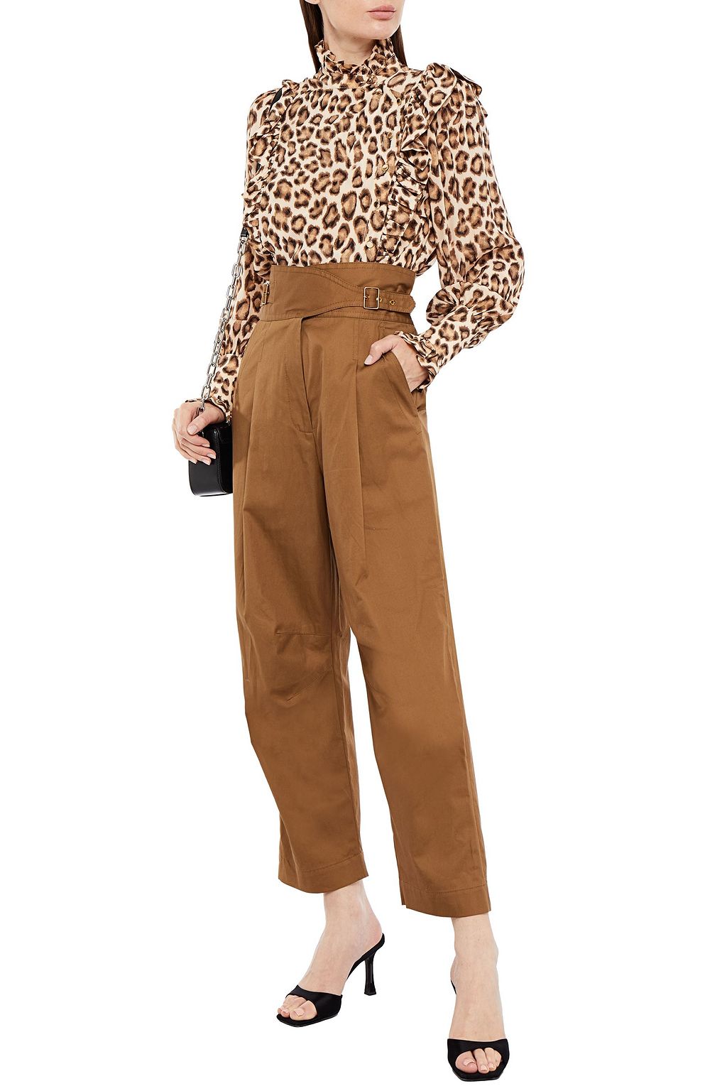 ZIMMERMANN Ladybeetle cropped cotton-twill straight-leg pants