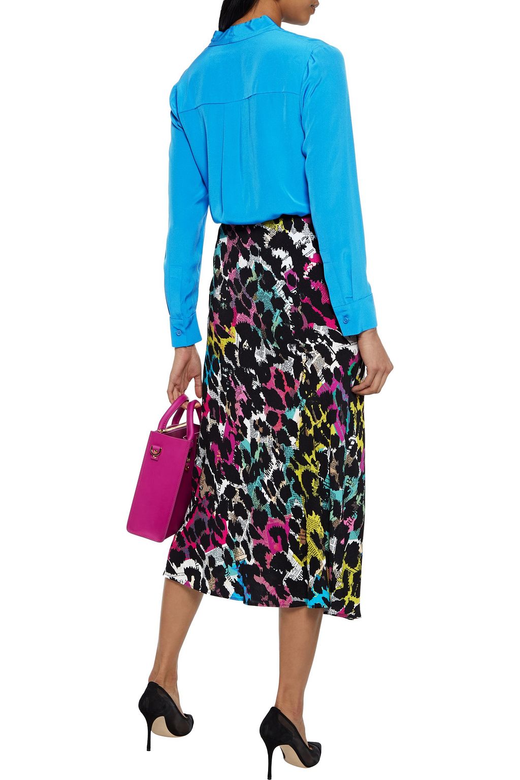 DIANE VON FURSTENBERG Mae printed crepe midi skirt