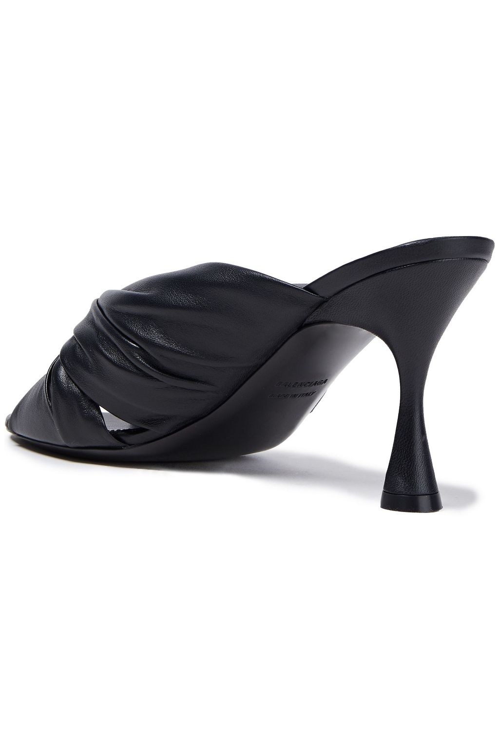 BALENCIAGA Drapy Mules aus Leder mit Knotendetail