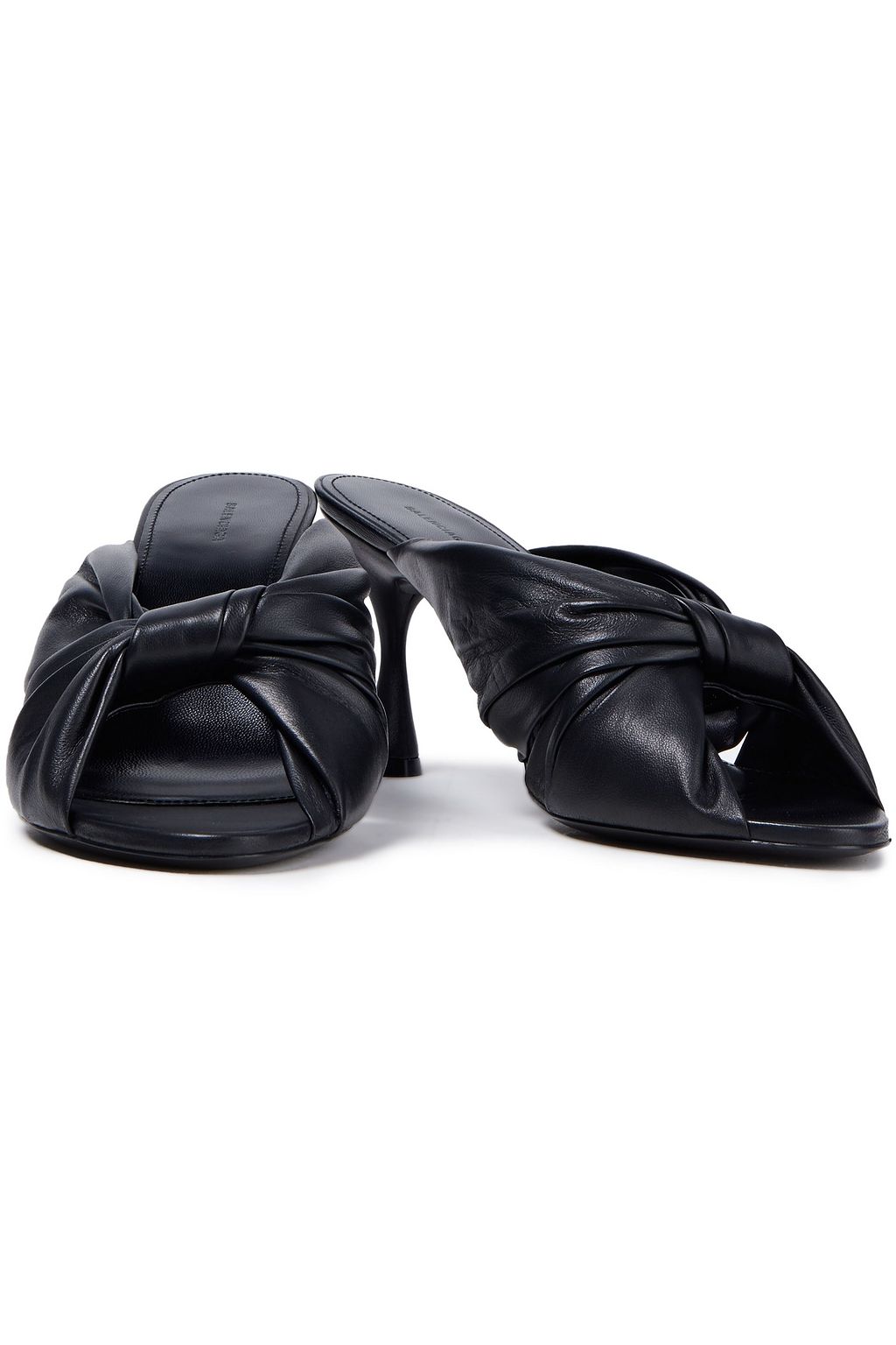 BALENCIAGA Drapy Mules aus Leder mit Knotendetail